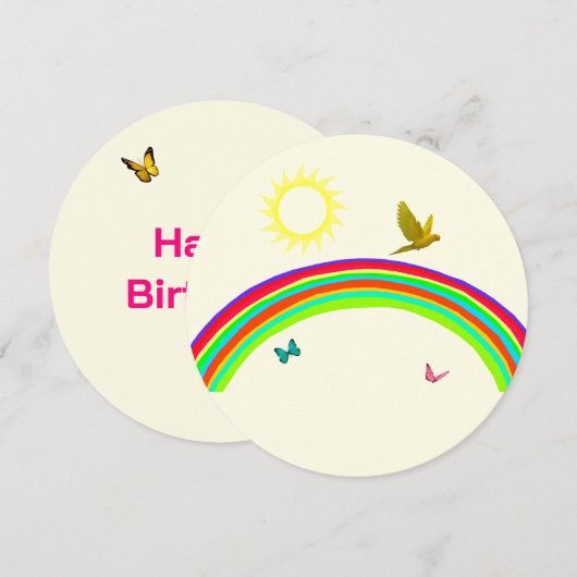 Schmetterlinge Geburtskarte Einladung (Vorne/Hinten)