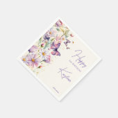 Schmetterlinge Geburtstagslavene lila gedruckt Serviette (Ecke)