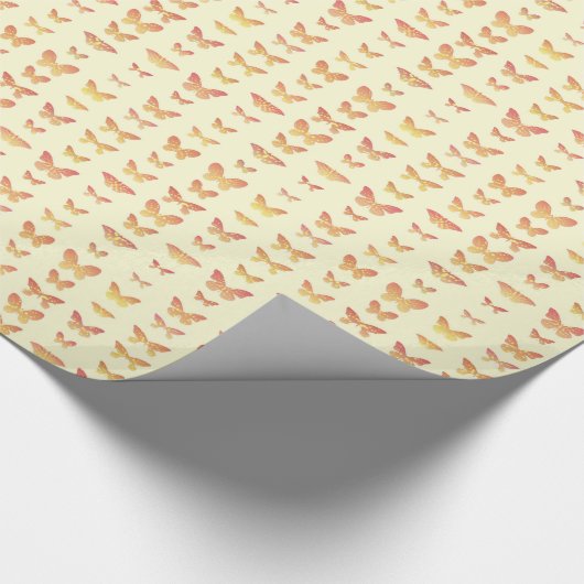 Schmetterlinge, gelb, gold und orange geschenkpapier (Ecke)