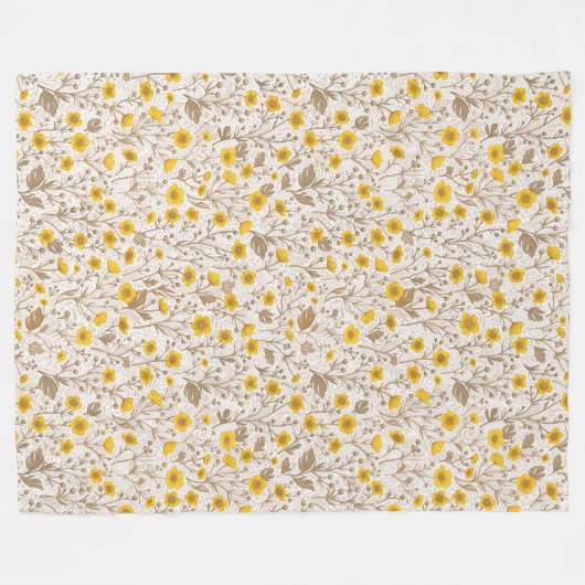 Schmetterlinge, gelb und braun fleecedecke (Vorderseite (Horizontal))