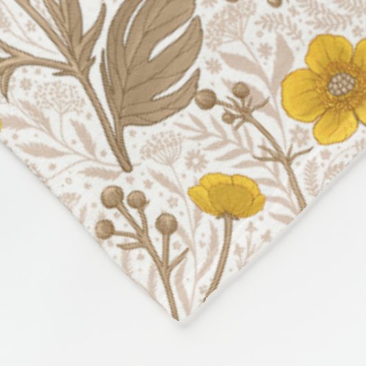 Schmetterlinge, gelb und braun fleecedecke (Ecke)