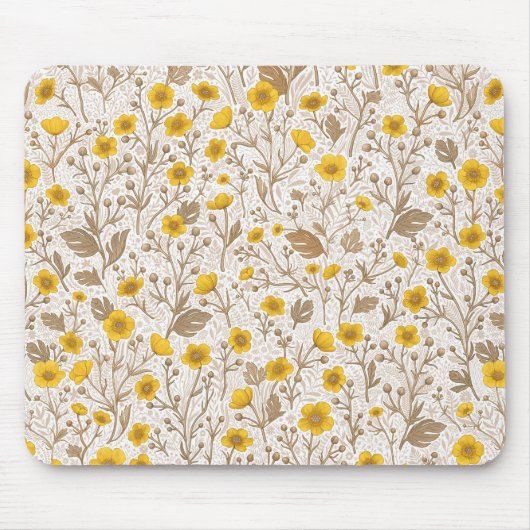 Schmetterlinge, gelb und braun mousepad (Vorne)
