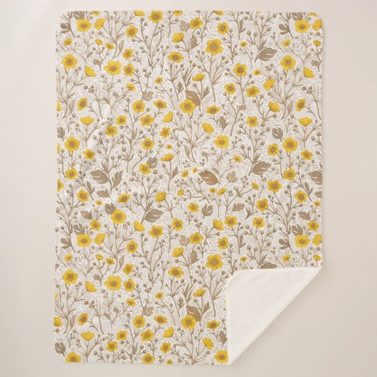 Schmetterlinge, gelb und braun sherpadecke (Vorderseite)