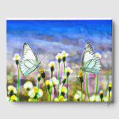 Schmetterlinge Gelbe Blumen Blauer Himmel Gästebuch (Rückseite)