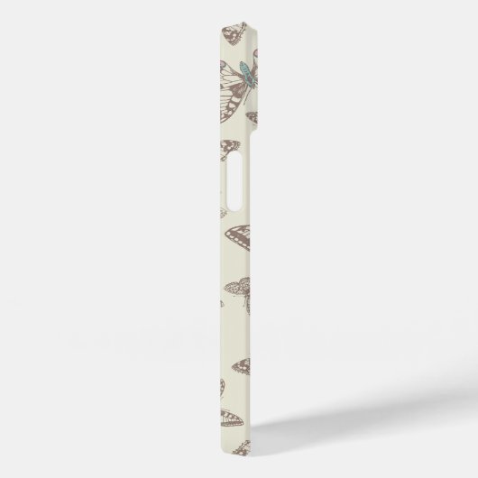 Schmetterlinge gemusterte Bräune Case-Mate iPhone Hülle (Rückseite / Rechts)