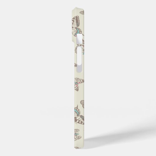 Schmetterlinge gemusterte Bräune Case-Mate iPhone Hülle (Rückseite / Links)