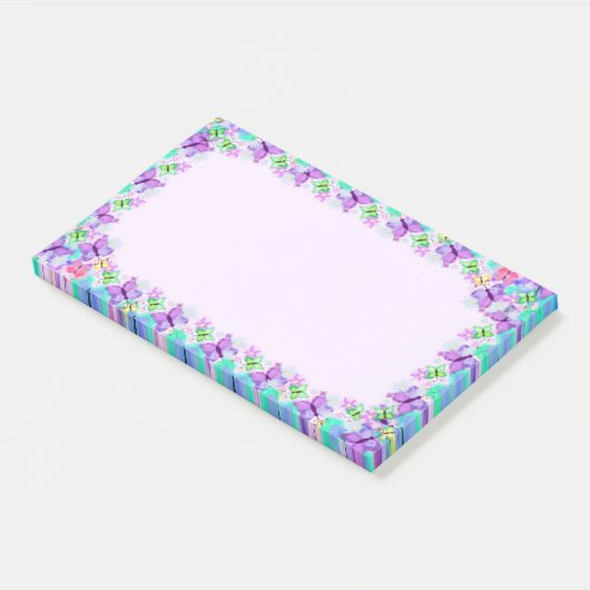 Schmetterlinge Gerahmte Sticky Notes Post-it Klebezettel (angewinkelt)