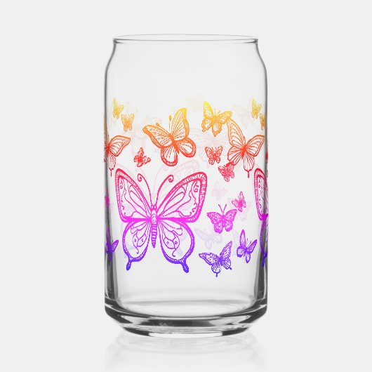 Schmetterlinge Geschenk für sie, Regenbogen, farbe Dosenglas (Vorderseite)