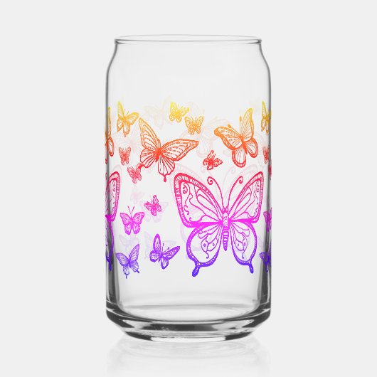 Schmetterlinge Geschenk für sie, Regenbogen, farbe Dosenglas (Rückseite)