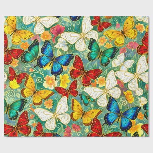 Schmetterlinge Geschenkpapier (Flach)