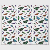 Schmetterlinge Geschenkpapier (Farbe wählen) (Flach)