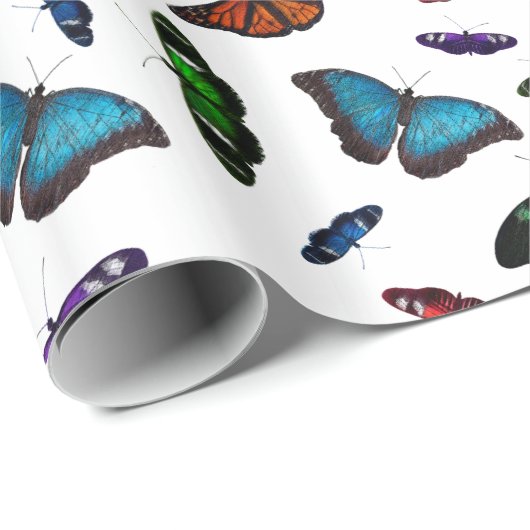 Schmetterlinge Geschenkpapier (Farbe wählen) (Rolleneckpunkt)