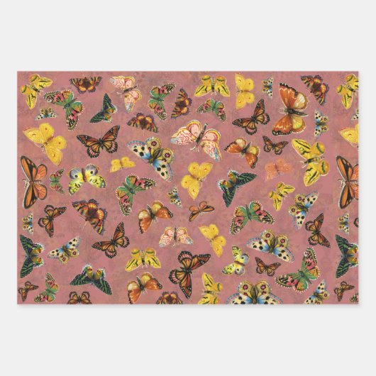 Schmetterlinge Geschenkpapier Set (Vorderseite 3)