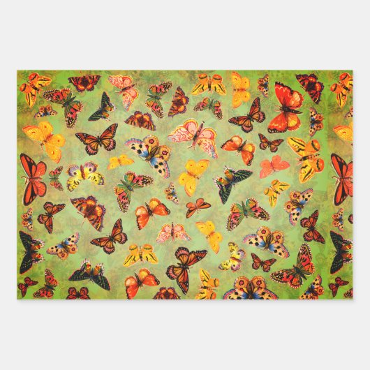 Schmetterlinge Geschenkpapier Set (Vorderseite)