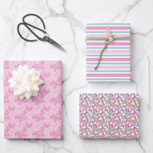 Schmetterlinge Geschenkpapier Set (Vorderseite)