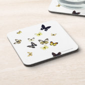 Schmetterlinge geschossen auf Weiß Untersetzer (Linke Seite)