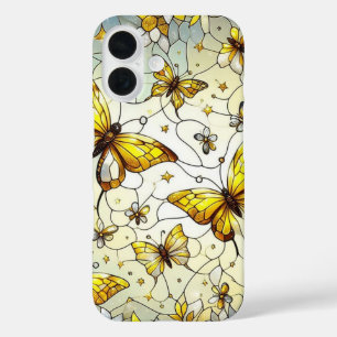 Schmetterlinge Glasmalerei Muster  iPhone 16 Hülle