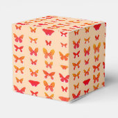 Schmetterlinge, Gold, Korallenrosa, Weichorange Geschenkschachtel (Rückseite)
