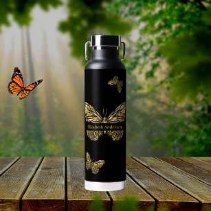 Schmetterlinge-Goldschrift Trinkflasche