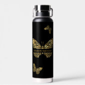 Schmetterlinge-Goldschrift Trinkflasche (Rückseite)