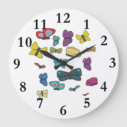 Schmetterlinge Große Wanduhr (Vorderseite)
