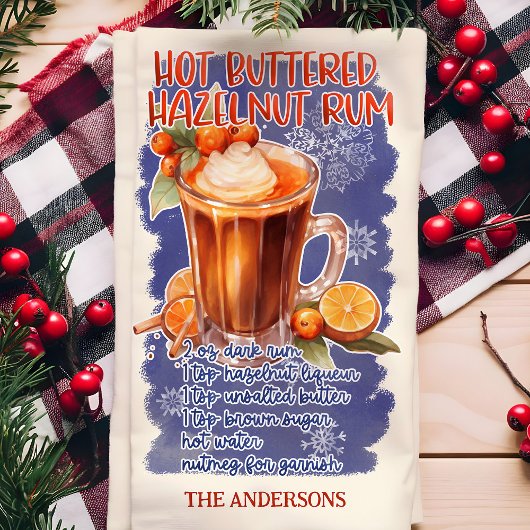 Schmetterlinge Hazelnut Rum Weihnachtscocktail Rez Geschirrtuch