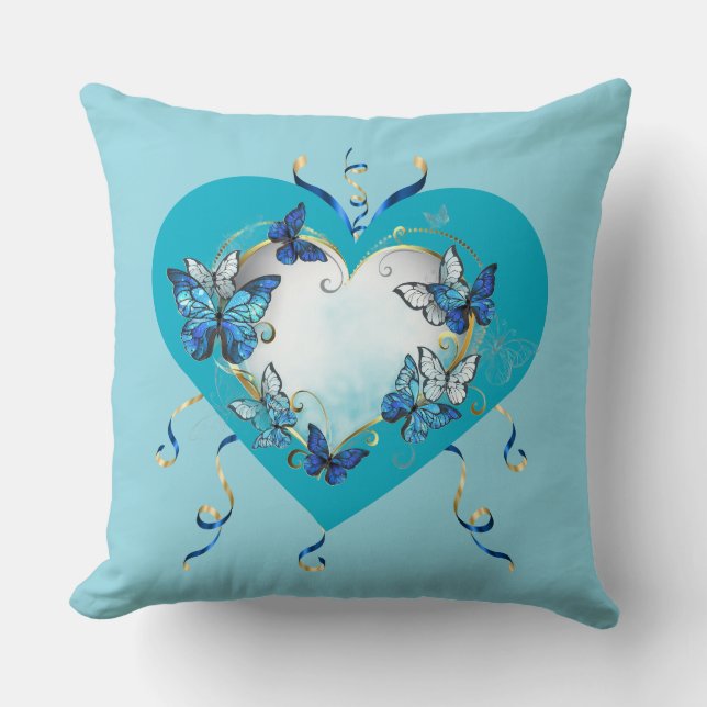 Schmetterlinge Herz Kissen Whimsical (Vorderseite)