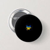 Schmetterlinge Herz Ukraine Flagge Ukrainisch Ukra Button (Vorne & Hinten)