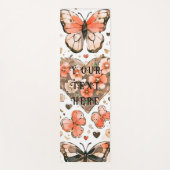 Schmetterlinge, Herz und Blume nach Maß Yogamatte (Vorderseite)