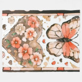 Schmetterlinge, Herzen und Blume Fleecedecke (Vorderseite (Horizontal))