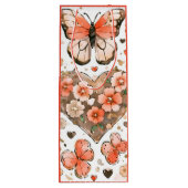Schmetterlinge, Herzen und Blume Geschenktüte Für Weinflaschen (Rückseite)