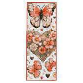 Schmetterlinge, Herzen und Blume Geschenktüte Für Weinflaschen (Vorderseite)