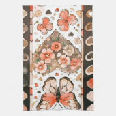 Schmetterlinge, Herzen und Blume Geschirrtuch (Vertikal)