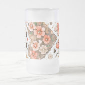 Schmetterlinge, Herzen und Blume Mattglas Bierglas (Mittel)