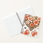 Schmetterlinge, Herzen und Blume Notizblock (Innenseite)