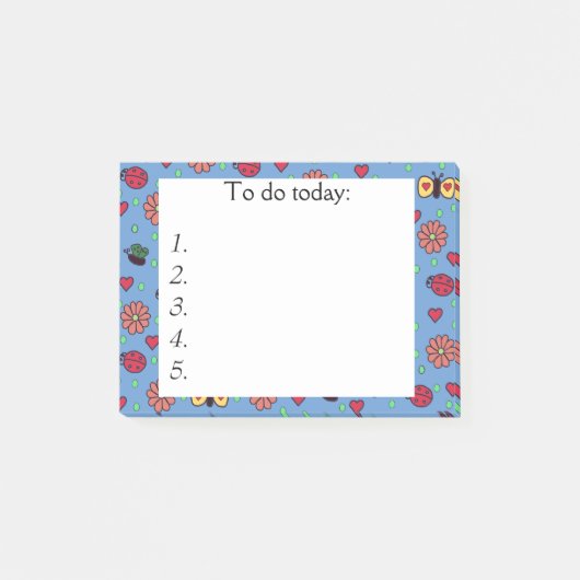 Schmetterlinge, Herzen und Blume Notizen schreiben (Vorderseite)