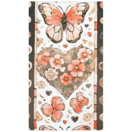 Schmetterlinge, Herzen und Blume Tischdecke