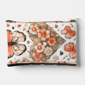 Schmetterlinge, Herzen und Blume Zubehörtasche (Rückseite)