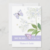 Schmetterlinge & Holunderblüten Save the Date Kart (Vorderseite)