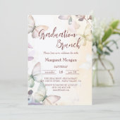 Schmetterlinge I Floral Bridal Brunch Einladung (Stehend Vorderseite)