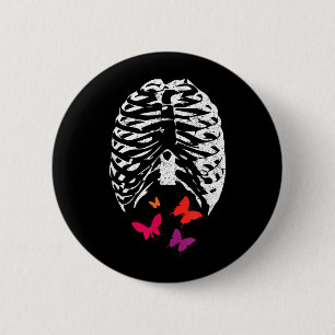 Schmetterlinge im Bauch Halloween Button