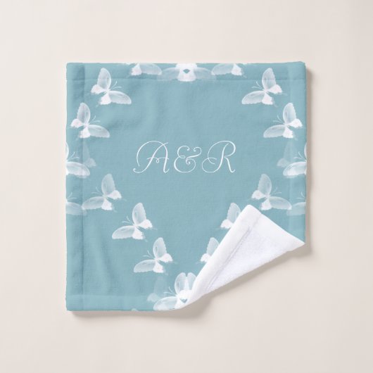 Schmetterlinge im Flugverkehr Badhandtuch Set (Waschlappen)