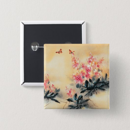 Schmetterlinge im Frühjahr Button (Vorne & Hinten)