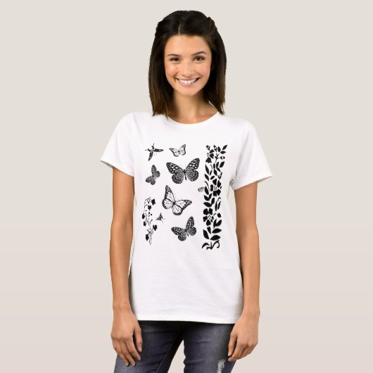 Schmetterlinge im Garten elegant T-Shirt (Vorne ganz)