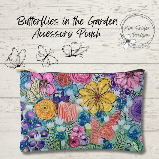 Schmetterlinge im Garten, leuchtende Florals Zubehörtasche