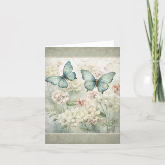Schmetterlinge im Garten Vintage Aussehen Karte 2