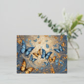 Schmetterlinge im Himmel Folien Feiertagspostkarte (Stehend vorne)