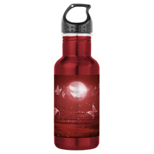 Schmetterlinge im hochroten Mondschein Trinkflasche