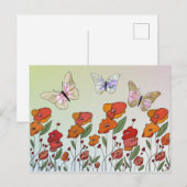 Schmetterlinge im Mohnfeld Postkarte (Vorne/Hinten)