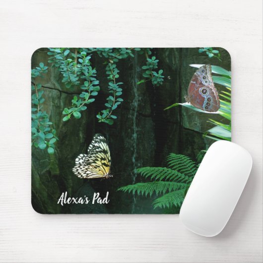 Schmetterlinge im tropischen Garten Mousepad (Mit Mouse)